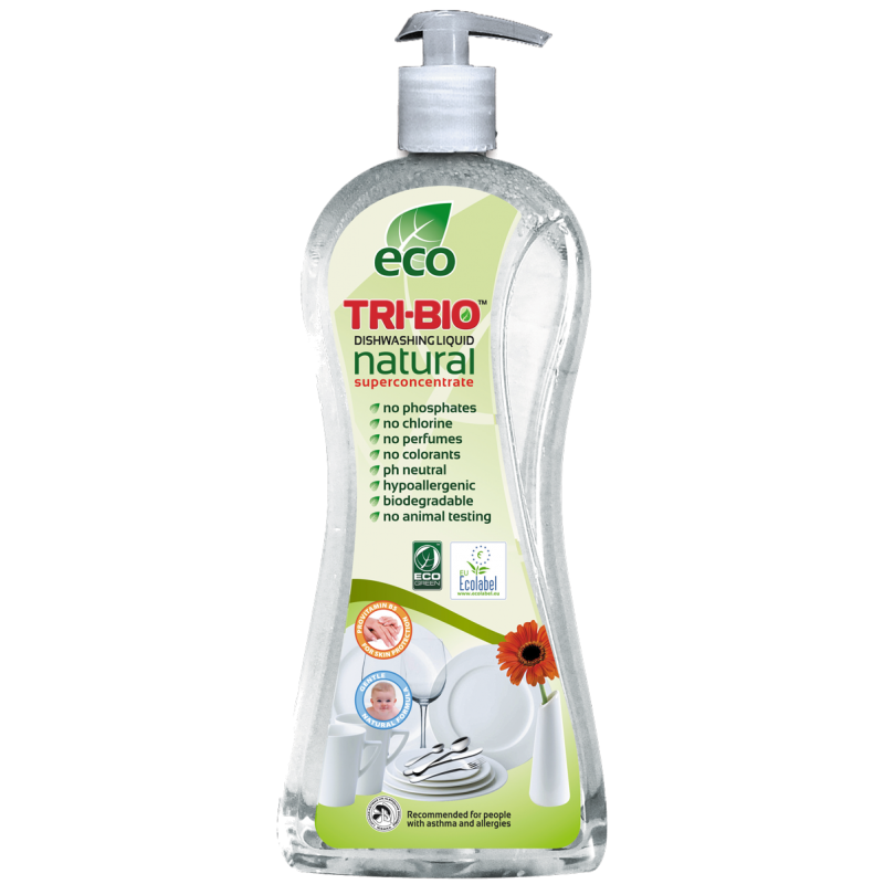 Detergent eco natural de vase Tri-Bio, super concentrat, 0.84l Tri-Bio