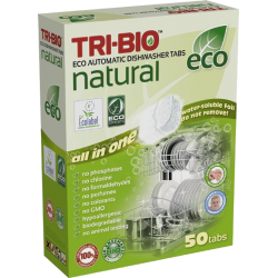 Натурални еко таблетки за съдомиялна, картонена кутия, 50 бр. Tri-Bio 21363 