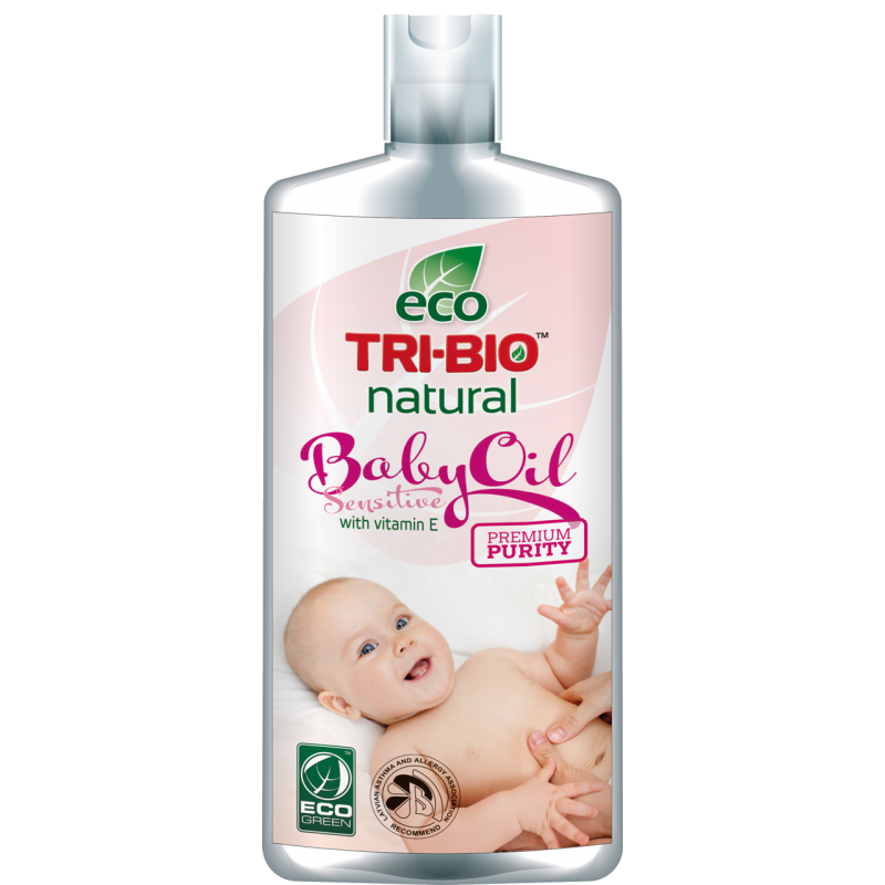 Природно бебешко масло со витамин е за чувствителна кожа 200 ml Tri-Bio