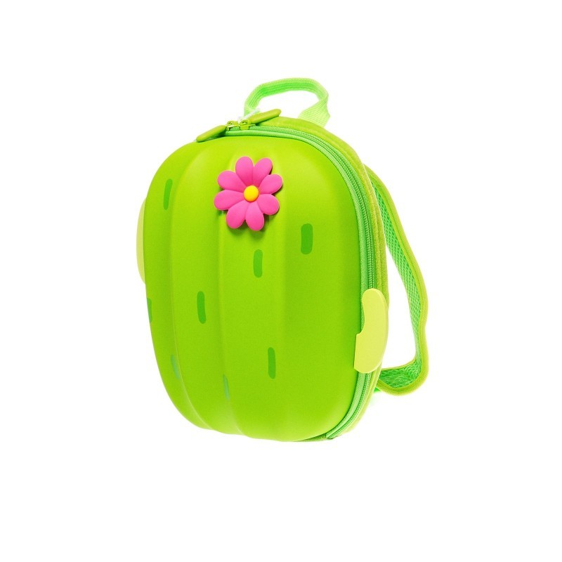 Τσάντα πλάτης Mini 3D" Κάκτους " με ζώνη ασφαλείας σε πράσινο χρώμα. Διασκεδαστική τσάντα με ρυθμιζόμενους ιμάντες ώμου και χειρ Supercute