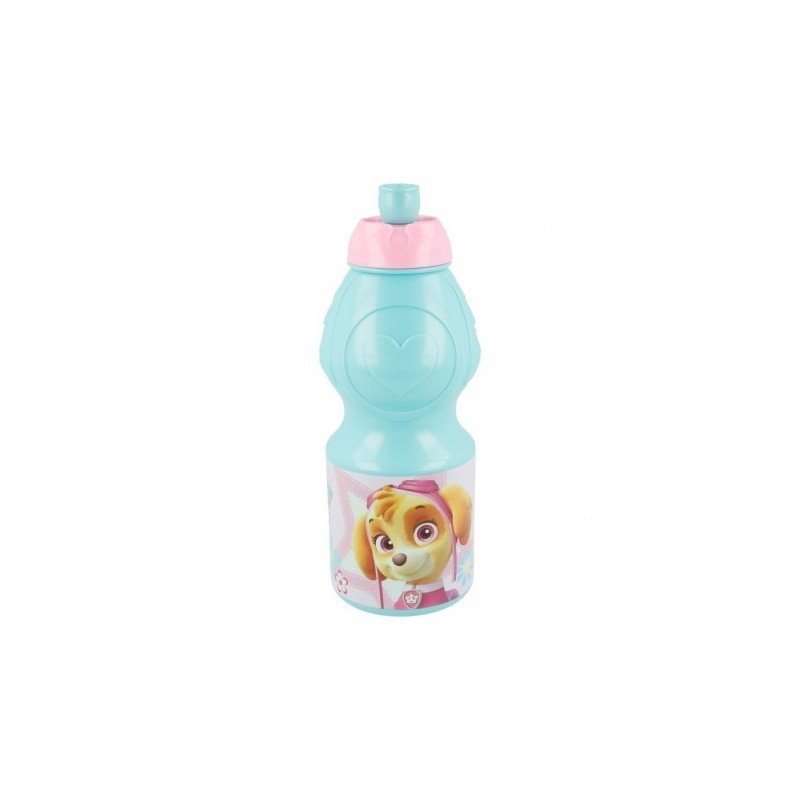 Пластмасова спортна бутилка с картинка, Girl Pup Power, 400 мл