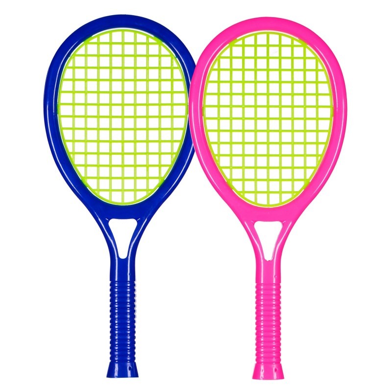 Set of 2 tennis rackets with a ball and badminton feather GT