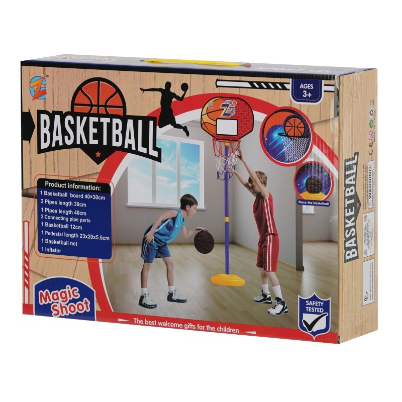 Ρυθμιζόμενο σετ μπάσκετ με βάση και μπάλα από 78 έως 108 cm GT