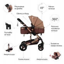 Baby stroller 3 in 1 Fontana and car seat ZIZITO 27553 2