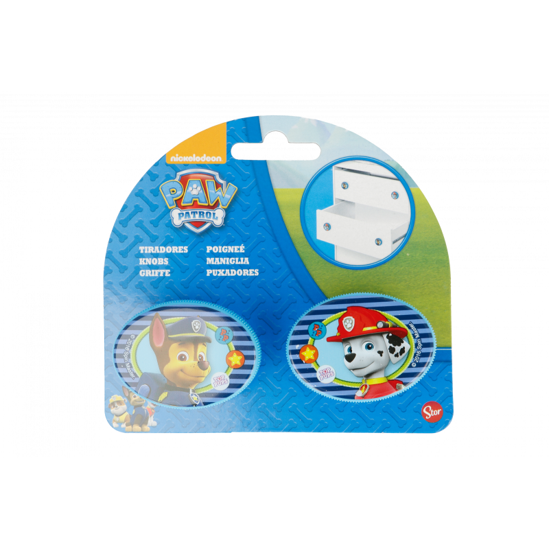 Oval furniture handle with Paw Patrol animated series characters, 2 pieces Paw patrol