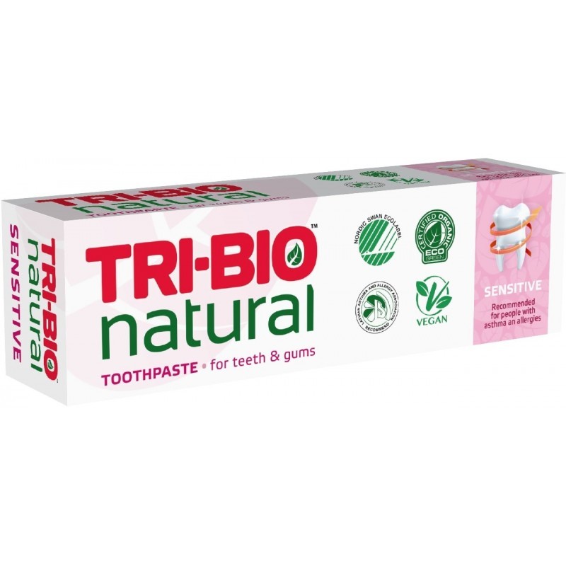 Pastă de dinți naturală ecologică Tri-Bio Sensitive, 75 ml Tri-Bio