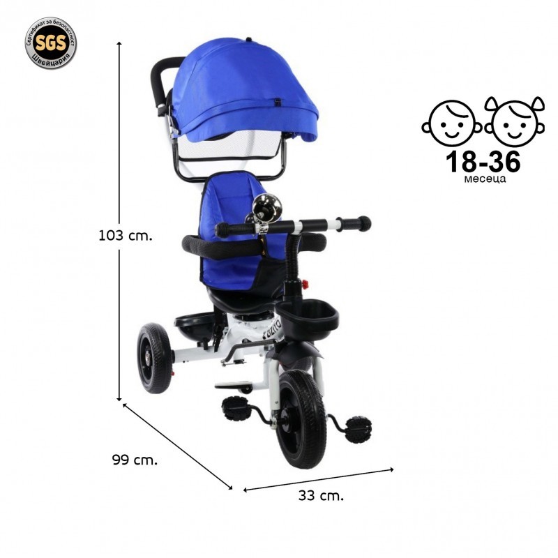 Koty Tricycle with parental control ZIZITO