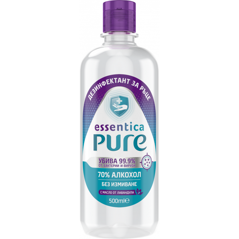 Essentica Pure Händedesinfektionsmittel, Flasche mit Spender, 500 ml Essentica Pure