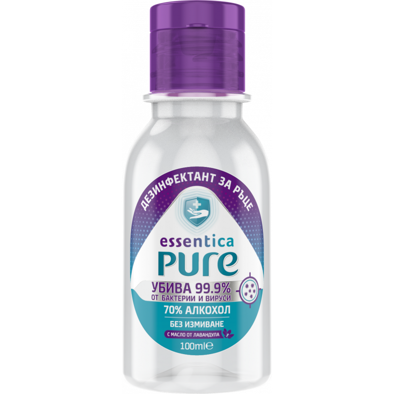 Essentica Pure Händedesinfektionsmittel, Flasche mit Spender, 100 ml Essentica Pure