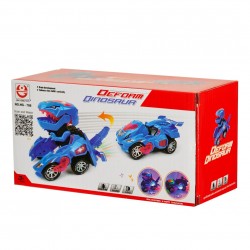 Transforming dinosaur car with LED lights and sound, red BC 29936 4