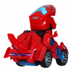 Transforming dinosaur car with LED lights and sound, red BC 29942 3