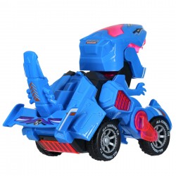 Transforming dinosaur car with LED lights and sound, red BC 29946 3