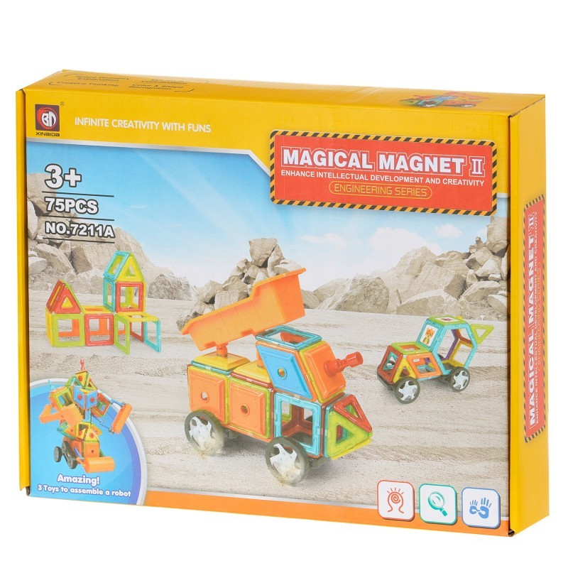 Multifunctional magnetic constructor, 75 parts KY