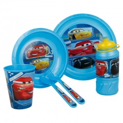 Children's feeding set of 6 pieces, with a print of Cars