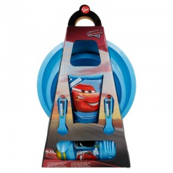Children's feeding set of 6 pieces, with a print of Cars