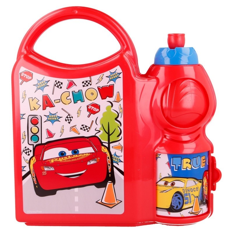 Set - children's box and bottle - Cars Stor