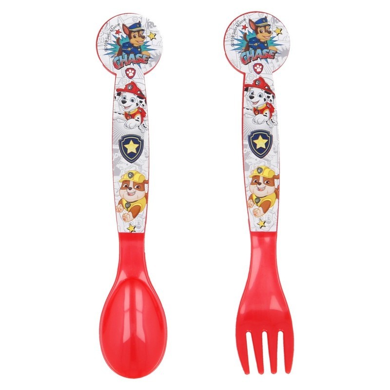 Cutlery with a print of Dog Patrol, 2 pcs., Red Paw patrol