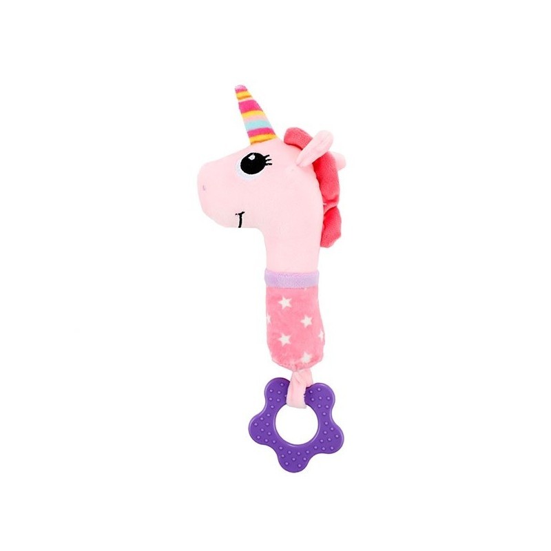 Unicorn zornăie cu o roată pentru a calma gingiile bebelușului Toi-Toys