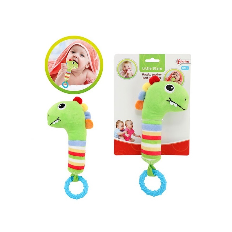 Dinosaur rattle with a teether to soothe baby gums Toi-Toys