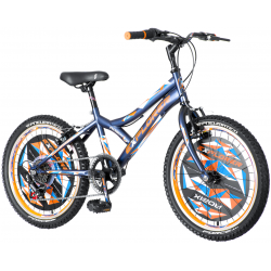 Bicicleta pentru copii EXPLORER ROBIX 20", albastră, cu 6 trepte Venera Bike 30956 