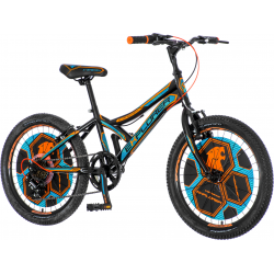 Bicicleta pentru copii EXPLORER LEGION 20", neagră, cu 6 trepte Venera Bike 30958 