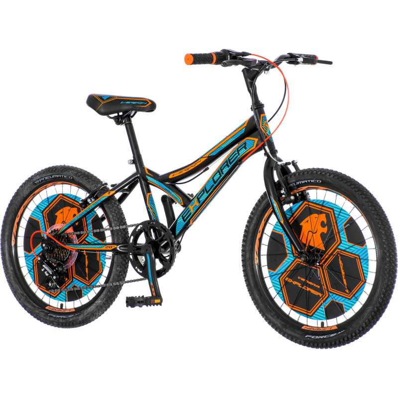 Bicicleta pentru copii EXPLORER LEGION 20", neagră, cu 6 trepte Venera Bike