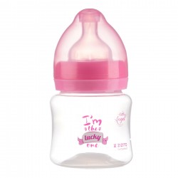 Полипропиленско шише за хранење бебиња Мал Ангел - 0+ месеци, 125 мл., Пинк ZIZITO 30989 