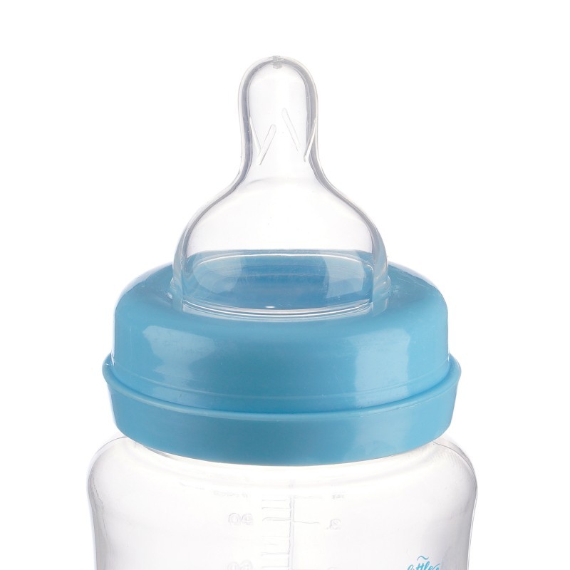Polypropylen-Babyflasche Little Angel mit Weithals - 125 ml., Blau ZIZITO