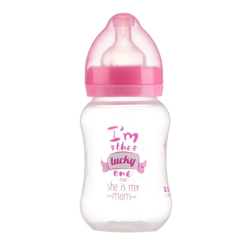 Flašica za bebe Mali anđeo od polipropilena - 3+ meseca, 250 ml, roze ZIZITO
