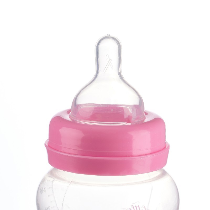 Μπουκάλι μωρού Little Angel από πολυπροπυλένιο - 3+ μηνών, 250 ml, ροζ ZIZITO