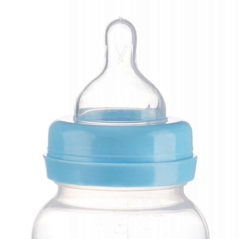 Baby bottle Little Angel, polypropylene, wide neck, 3+ months, 250 ml, blue ZIZITO
