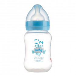 Baby bottle Little Angel, polypropylene, wide neck, 3+ months, 250 ml, blue ZIZITO 31016 2