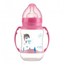 Bottle with handles Little Angel, wide neck, 6+ months, 250 ml., pink ZIZITO 31022 