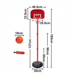 Στεφάνη μπάσκετ με βάση, ρυθμιζόμενη από 50 έως 160 εκατοστά GT 31194 