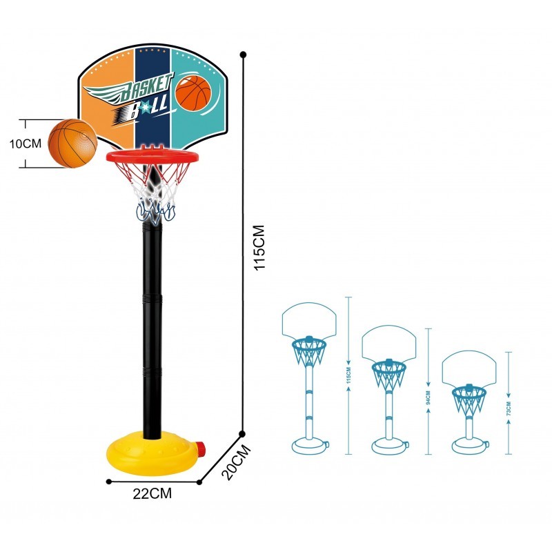 Баскетболен кош, регулируем от 73 до 115 см GOT
