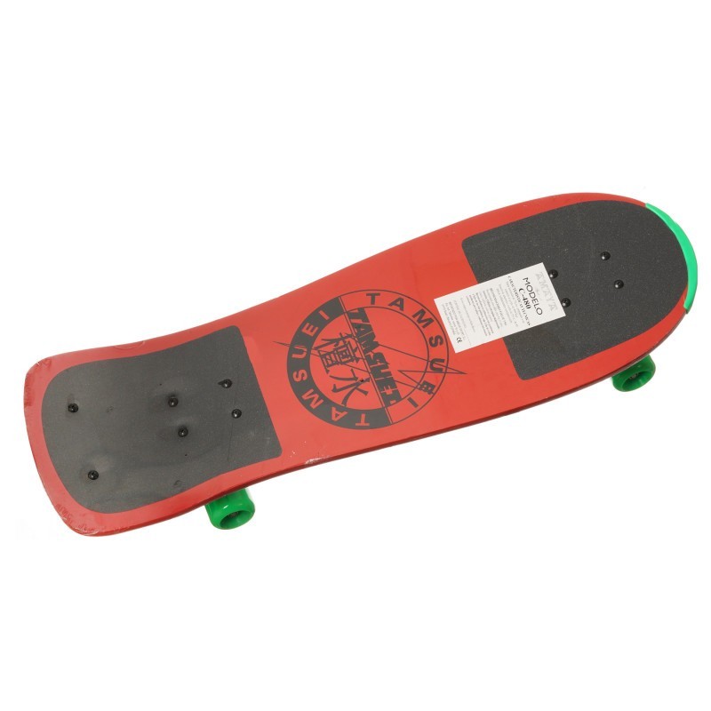 Skateboard C-480, κόκκινο με πράσινες πινελιές Amaya