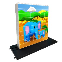 Constructor de puzzle pentru elefanți, 32 de părți Game Movil 32985 