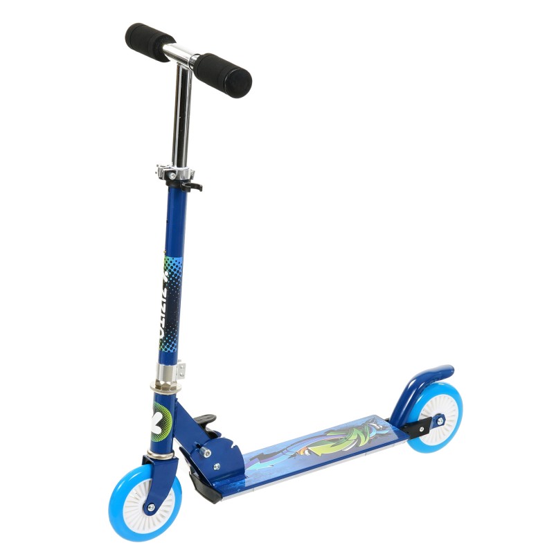 Roller LUMI 2 in 1 mit Ski und Rädern - Blau