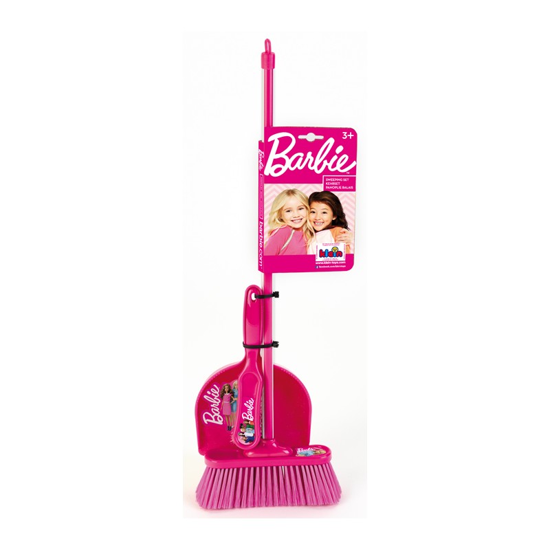 Theo Klein 6351 Barbie 3-piece classic brush set I Children's broom, hand brush and dustpan in Barbie look I Dimensions: 62 cm x 17 cm x 62 cm I Toys for children aged 3 and over Barbie