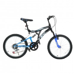 Bicicleta pentru copii TEC - CRAZY 20”, 7 viteze, neagra si albastra TEC 35721 7
