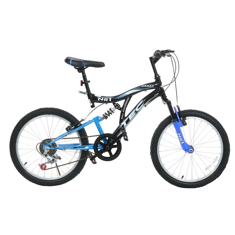 Детски велосипед TEC - CRAZY 20“, 7 брзини, црна и сина TEC