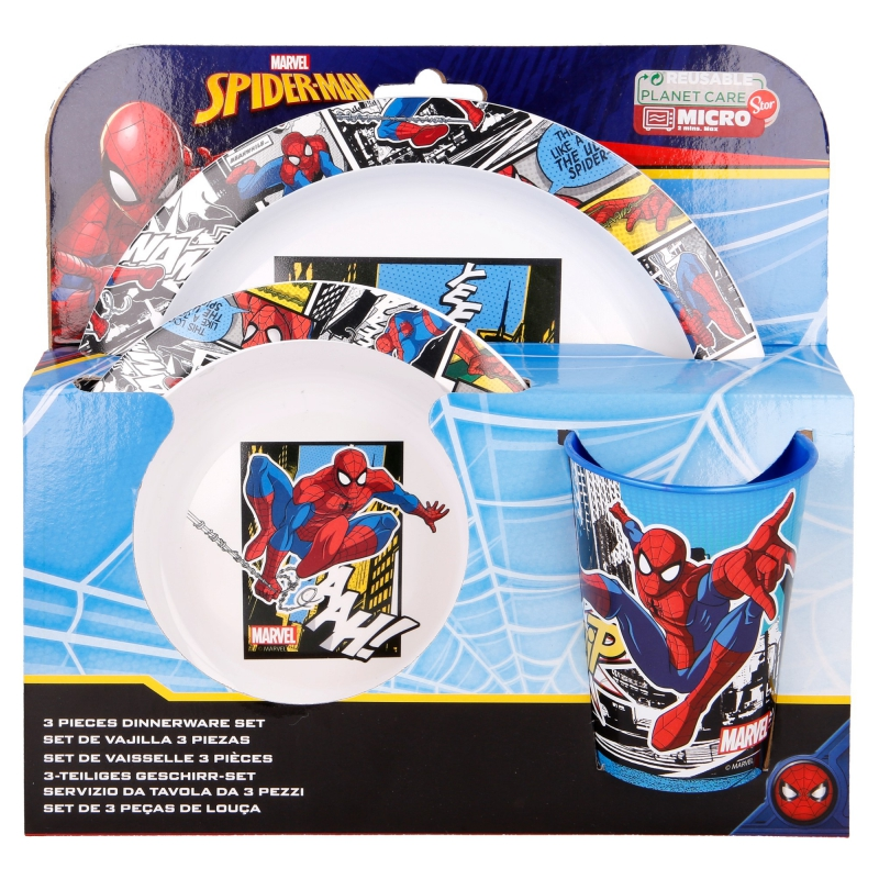 SPIDERMAN children's feeding set of 3 parts for microwave Stor