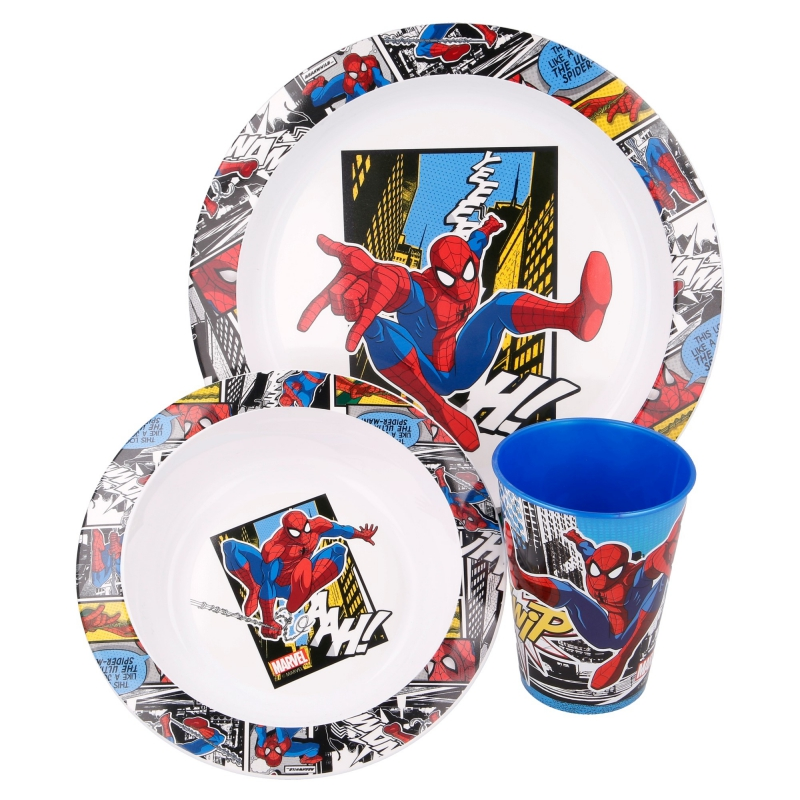 SPIDERMAN children's feeding set of 3 parts for microwave Stor