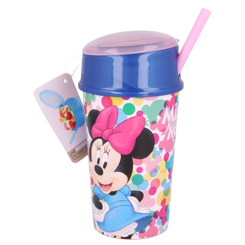 Children's cup with lid and straw MINNIE, 400ml. Stor