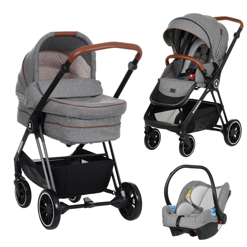 Baby stroller Barron 3 in 1 - Gray
