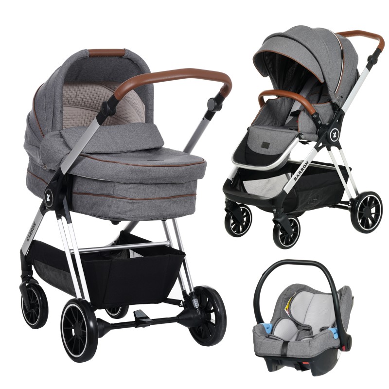 Baby stroller Barron 3 in 1 - Dark gray