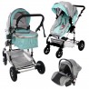 Baby stroller 3 in 1 Fontana and car seat - Blue