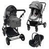 Baby stroller 3 in 1 Fontana and car seat - Gray
