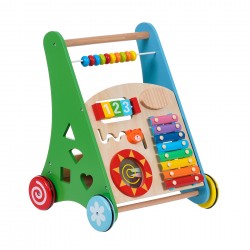 Детска дрвена играчка за туркање - шетач со активности WOODEN 36698 2
