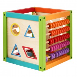 Wooden didactic cube with activities WOODEN 36719 2